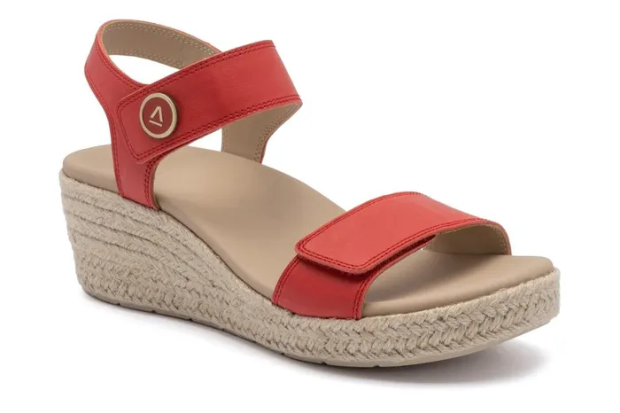 Women ABEO Footwear Sandals Riviera Strap Sandal Red