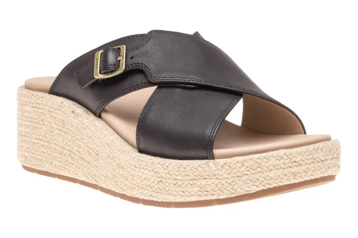 Women ABEO Footwear Sandals Solstice Cross Slide Black
