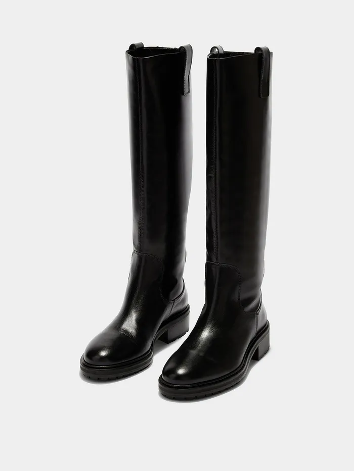 Women Aeyde HENRY Black KneeHigh Riding Boot Aeyde KneeHigh Boots
