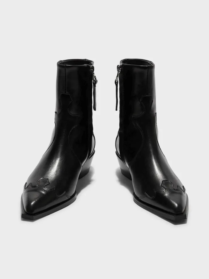 Women Aeyde HESTER Black Cowboy Boot Aeyde Ankle Boots