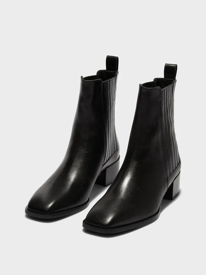 Women Aeyde NEIL Black Leather Ankle Boot Aeyde Ankle Boots