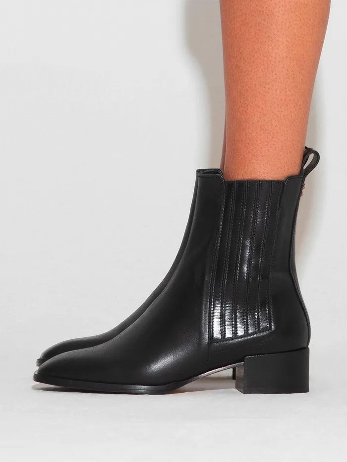 Women Aeyde NEIL Black Leather Ankle Boot Aeyde Ankle Boots