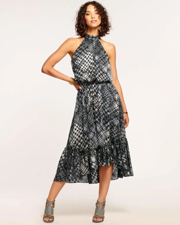 Women Alyssa High Neck Midi Dress Houndstooth Burnout Ramy Brook Dresses Women Alyssa High Neck Midi Dress Houndstooth Burnout Ramy Brook Dresses