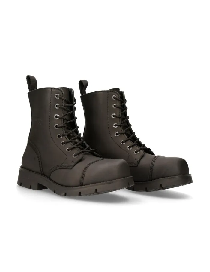 Women Ankle Boot Black Ranger With Laces MRanger008mtS3 New Rock Military