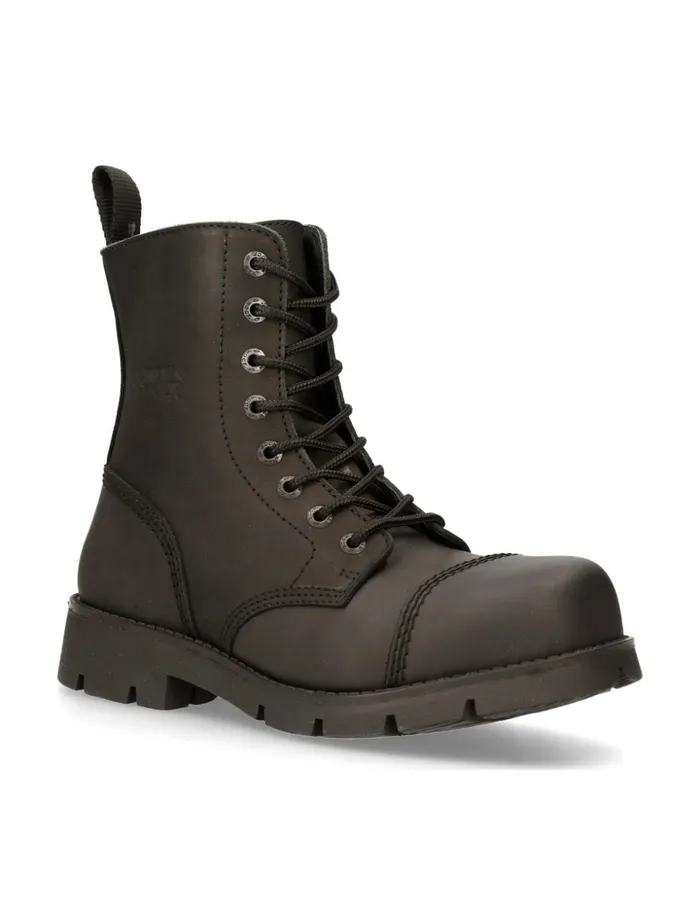 Women Ankle Boot Black Ranger With Laces MRanger008mtS3 New Rock Military Women Ankle Boot Black Ranger With Laces MRanger008mtS3 New Rock Military