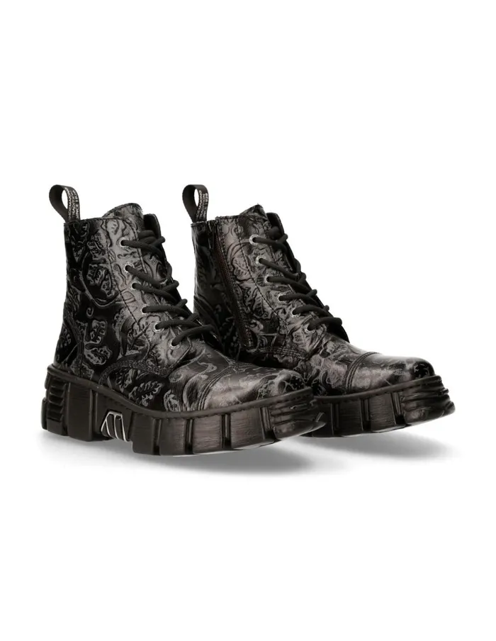 Women Ankle Boot Black Tower MWall005V39 New Rock Military