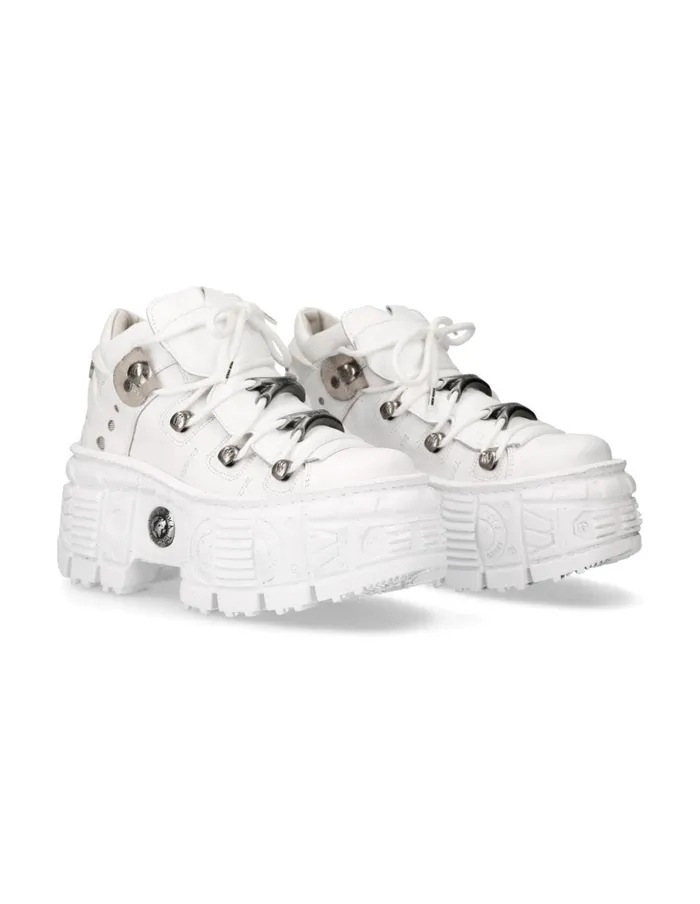 Women Ankle Boot Tank With Laces MWall106nS1 New Rock Platform