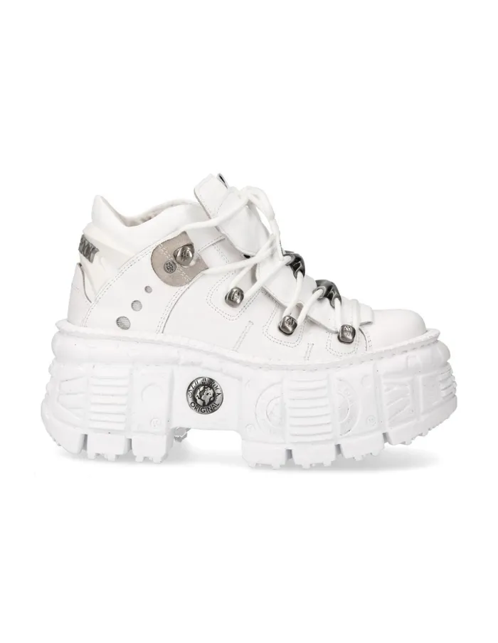 Women Ankle Boot Tank With Laces MWall106nS1 New Rock Platform