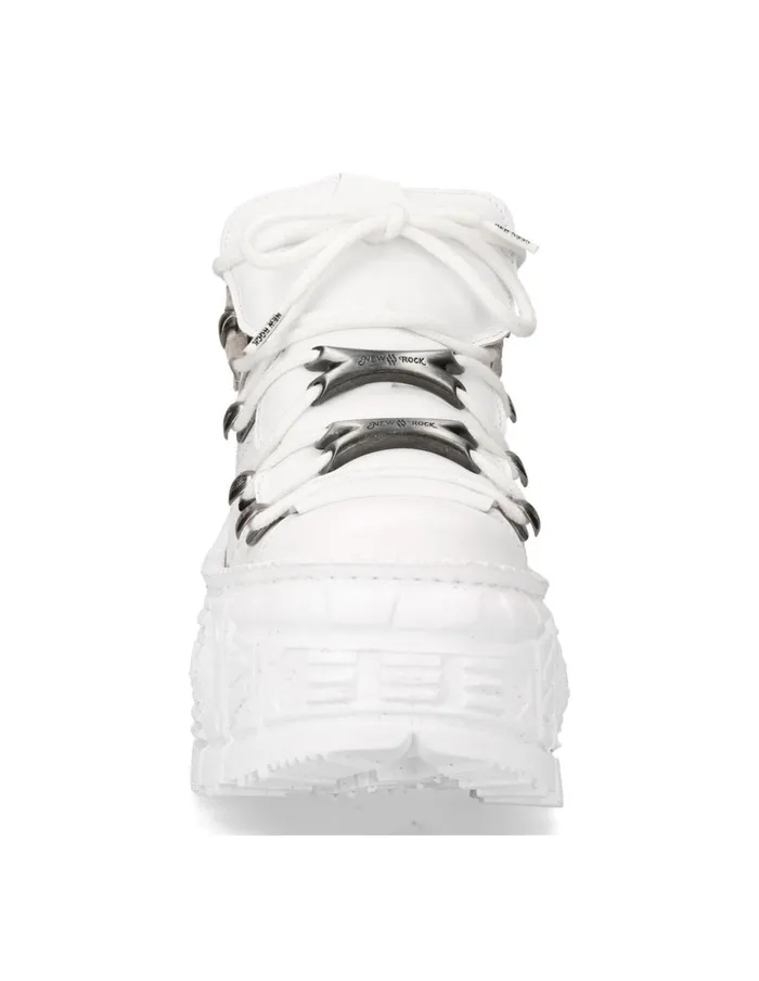 Women Ankle Boot Tank With Laces MWall106nS1 New Rock Platform