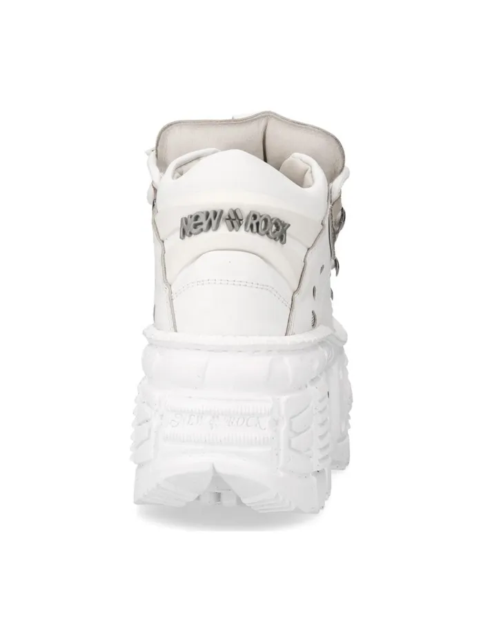 Women Ankle Boot Tank With Laces MWall106nS1 New Rock Platform
