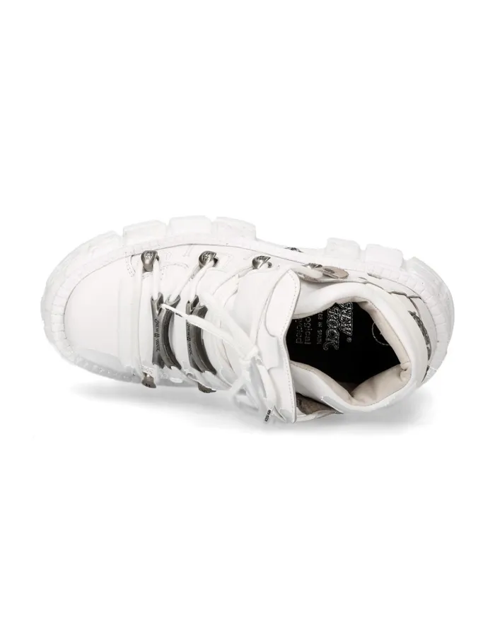 Women Ankle Boot Tank With Laces MWall106nS1 New Rock Platform