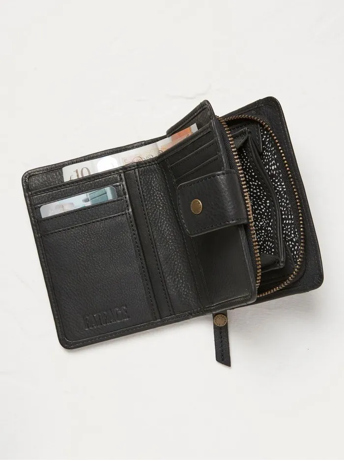 Women Bags and Purses Fat Face Etta Black Leather Zip Purse