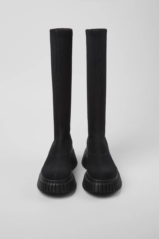 Women BCN TENCEL Black Textile Boots Camper Boots