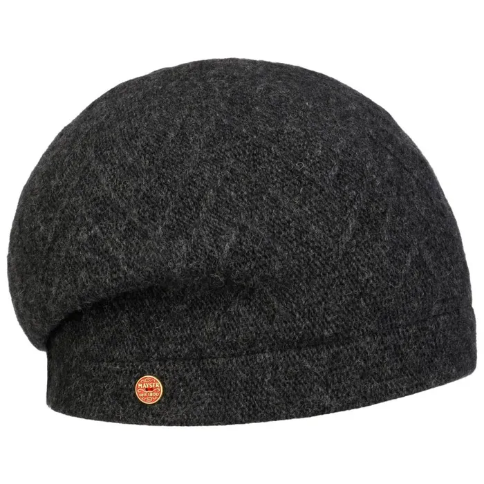 Women Beanie Hats Mayser Uni Enya Wool Hat Dark Beige Mottled