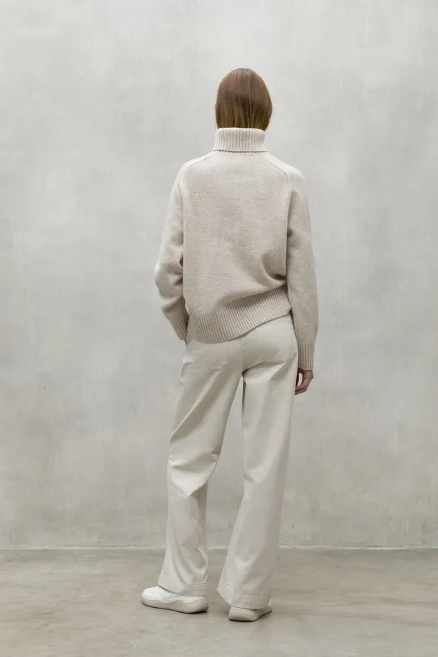 Women Beige Caqui Turtleneck Ecoalf Knitwear