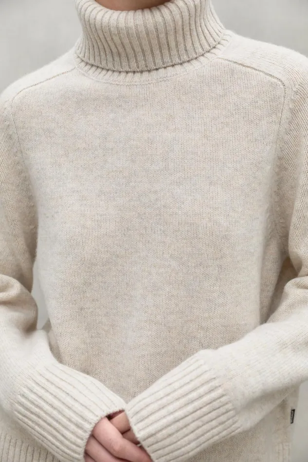 Women Beige Caqui Turtleneck Ecoalf Knitwear