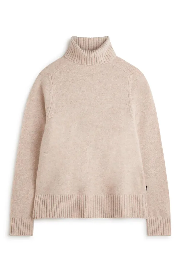 Women Beige Caqui Turtleneck Ecoalf Knitwear