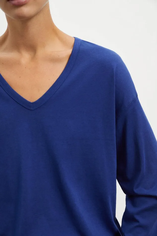 Women Blue Camberra LongSleeved TShirt Ecoalf TShirts