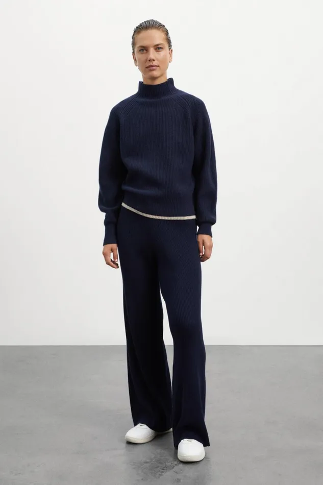 Women Blue Ginko Knitted Jumper Ecoalf Knitwear