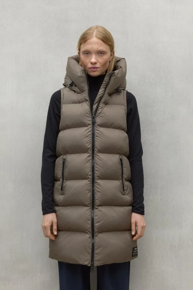 Women Brown Manlie Waistcoat Ecoalf Coats And Jackets