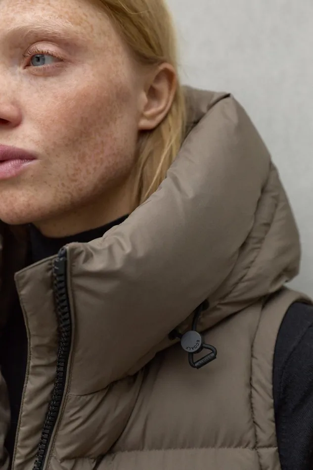 Women Brown Manlie Waistcoat Ecoalf Coats And Jackets