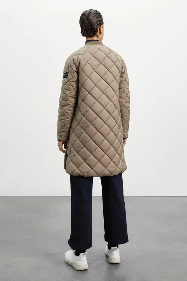 Women Brown Montgo Coat With Scarf Ecoalf Coats And Jackets