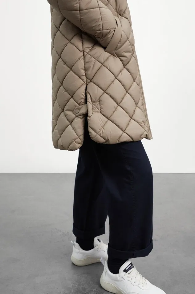 Women Brown Montgo Coat With Scarf Ecoalf Coats And Jackets