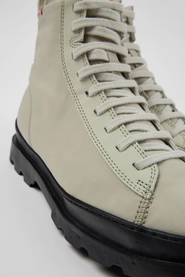 Women Brutus Gray Laceup Boots Camper Ankle Boots
