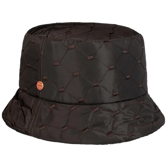 Women Bucket Hats Mayser Doriet Bucket Fabric Hat With Quilted Pattern Brown