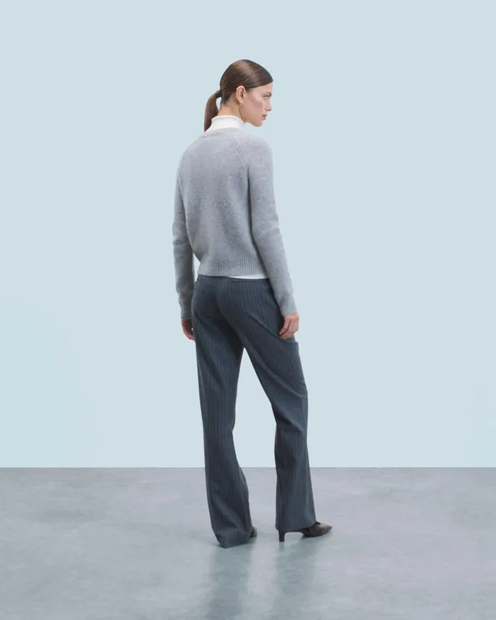 Women Cashmere Sweaters From Future Crewneck Raglan Sweater Dark Heather Gray