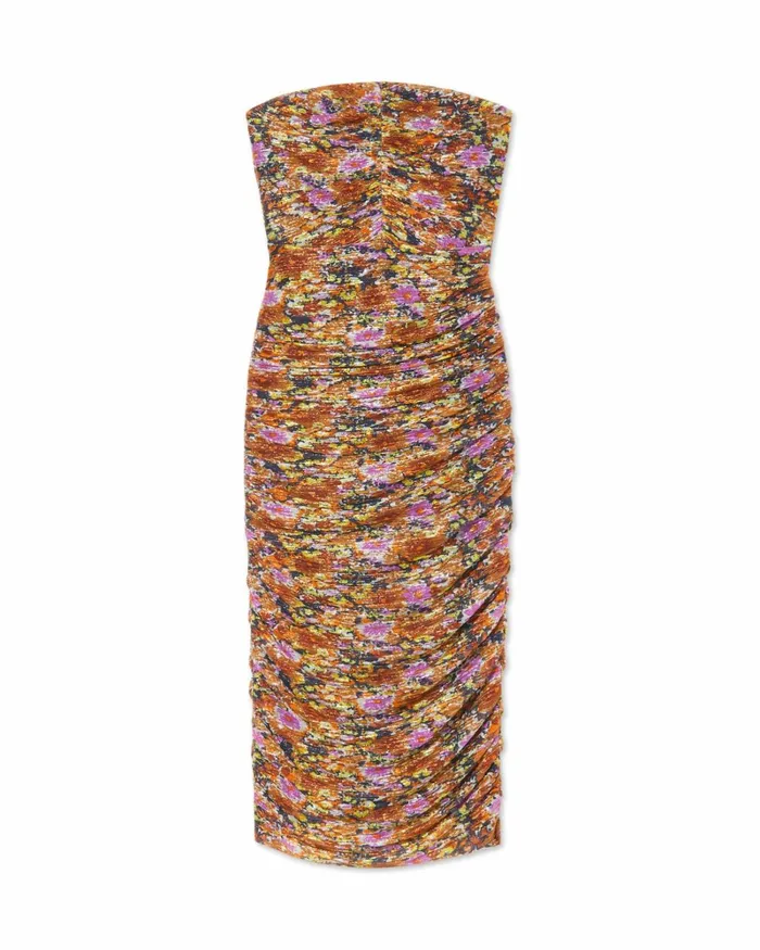 Women Claire Strapless Ruched Dress Autumn Flower Ramy Brook Dresses Women Claire Strapless Ruched Dress Autumn Flower Ramy Brook Dresses