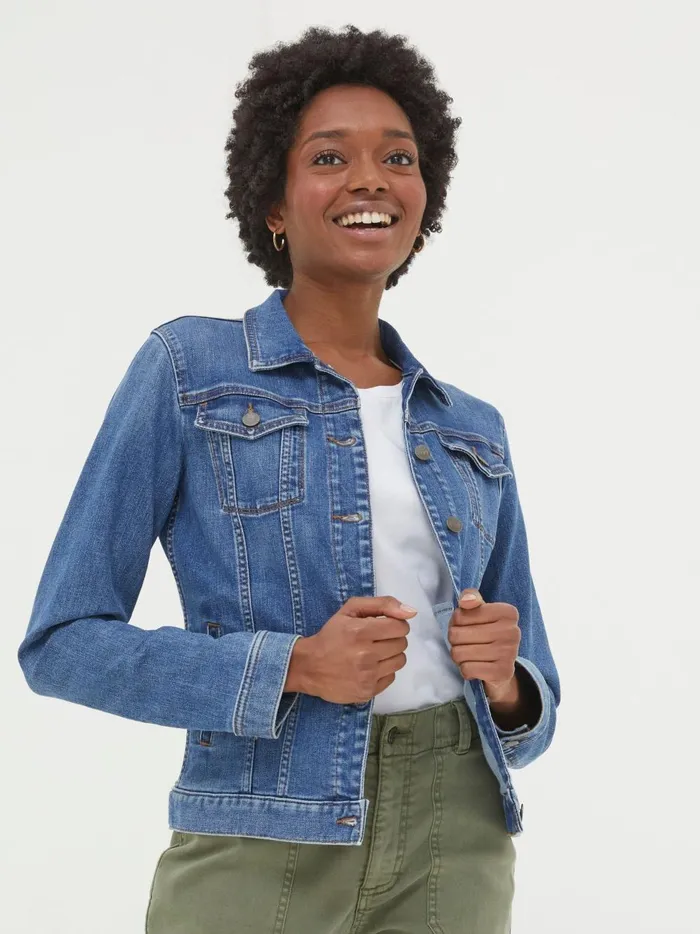 Women Coats and Jackets Fat Face Tasha Blue Denim Jacket