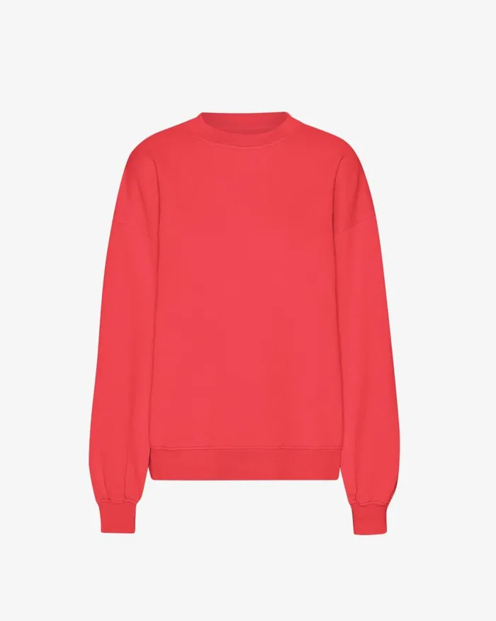 Women Crewneck Sweatshirts Colorful Standard Organic Oversized Crew Red Tangerine