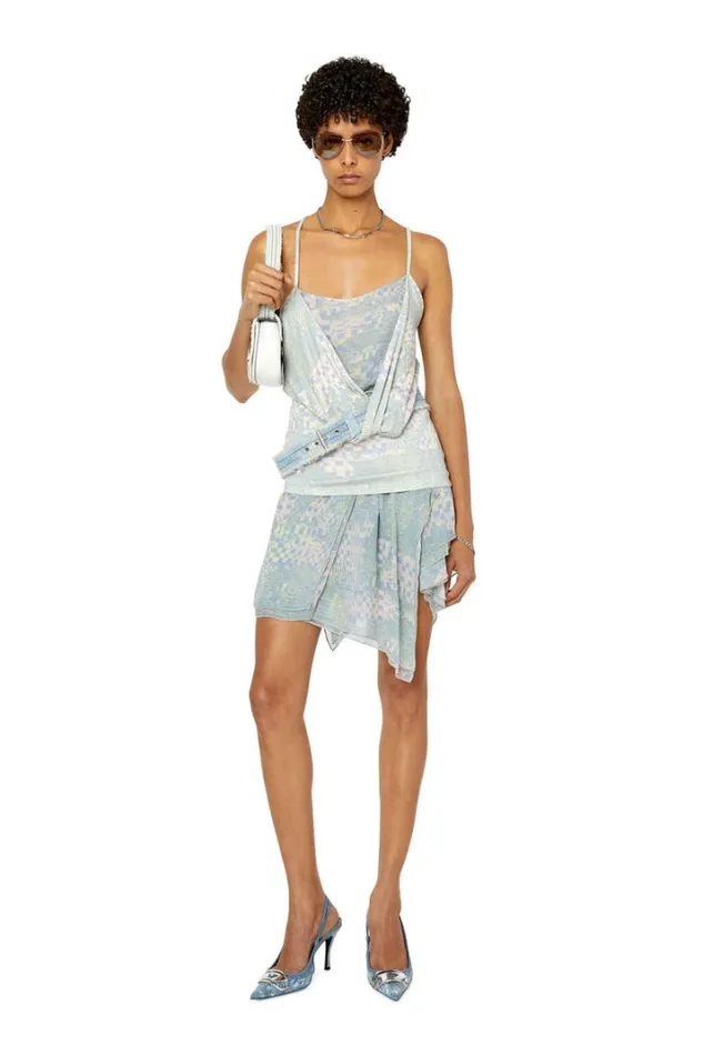 Women DPlum Light Blue Diesel Dresses And Jumpsuits