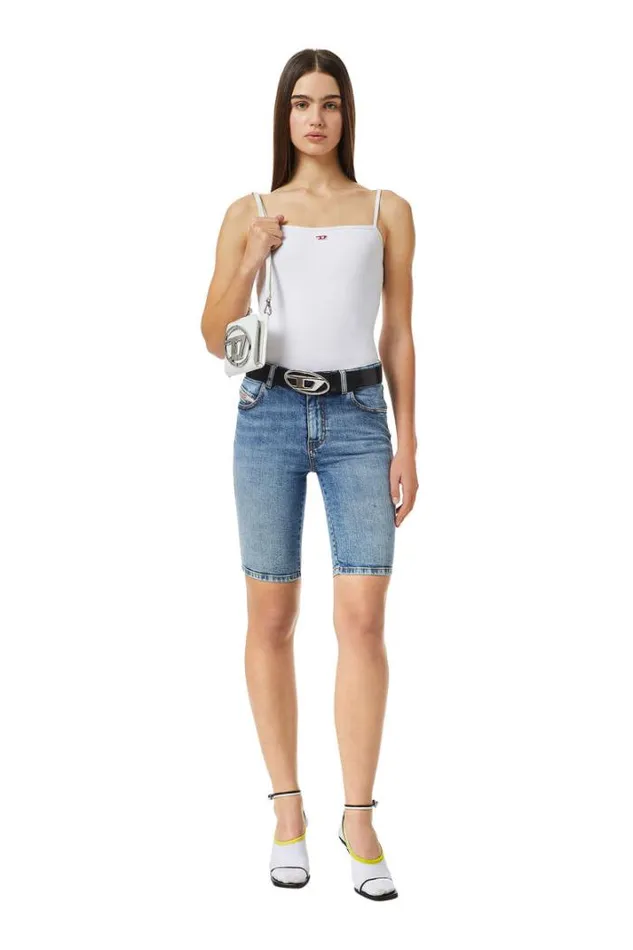 Women DeGinny Cycling Pants Medium Blue Diesel Trousers And Shorts