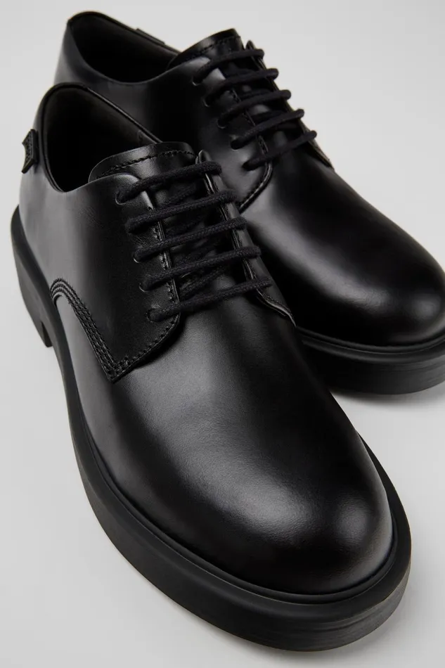 Women Dean Black Leather Shoe Camper Formal Shoes