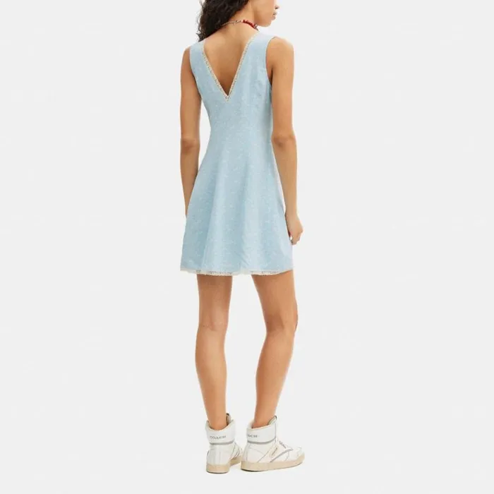 Women Dresses Coach Floral Sleeveless Slip Dress Light Blue Multi