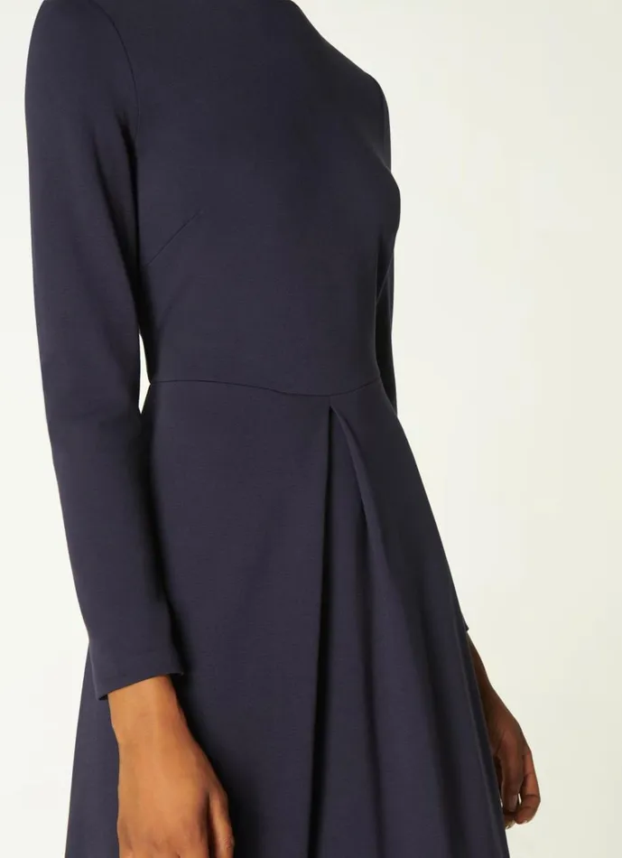 Women Dresses LKBennett Maria Navy Jersey Fit and Flare Dress Midnight Women Dresses LKBennett Maria Navy Jersey Fit and Flare Dress Midnight