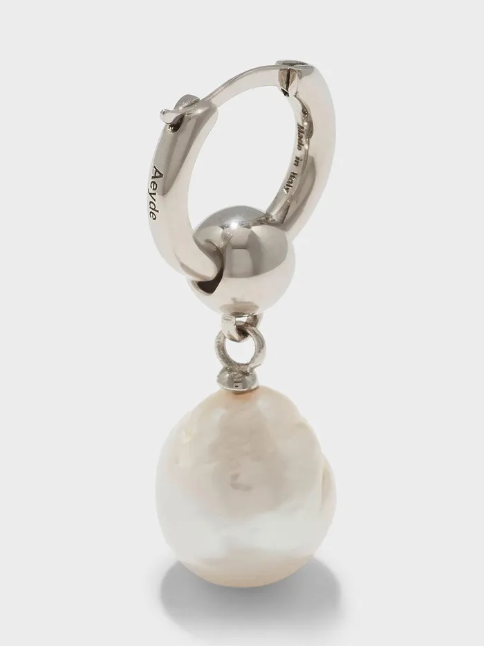 Women Elvin Pearl And PalladiumPlated Earrings Aeyde Earrings