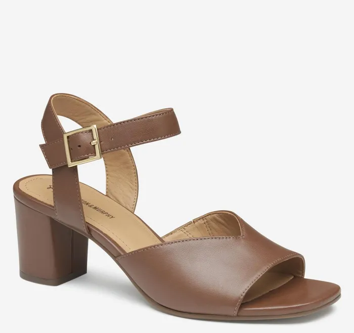 Women Evelyn AnkleStrap Sandal Cognac Glove Leather JohnstonandMurphy Sandals