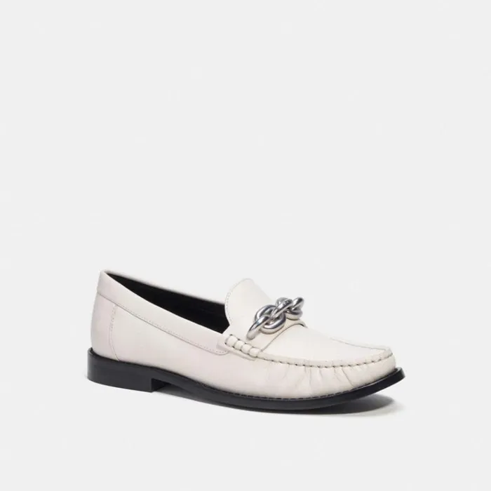 Women Flats and Loafers Coach Jess Loafer Chalk