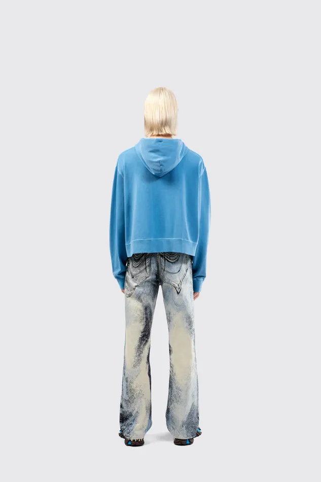 Women Hoodie Blue Organic Cotton Hoodie Camper Jersey Women Hoodie Blue Organic Cotton Hoodie Camper Jersey