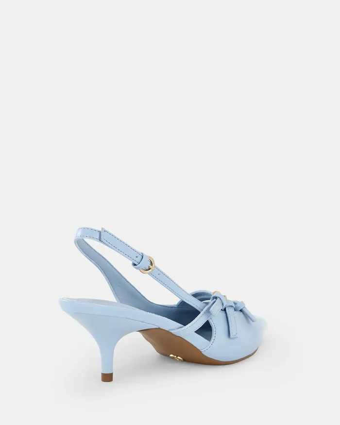Women IMILIA SKY BLUE PATENT Kitten Heels Party NOVO Shoes