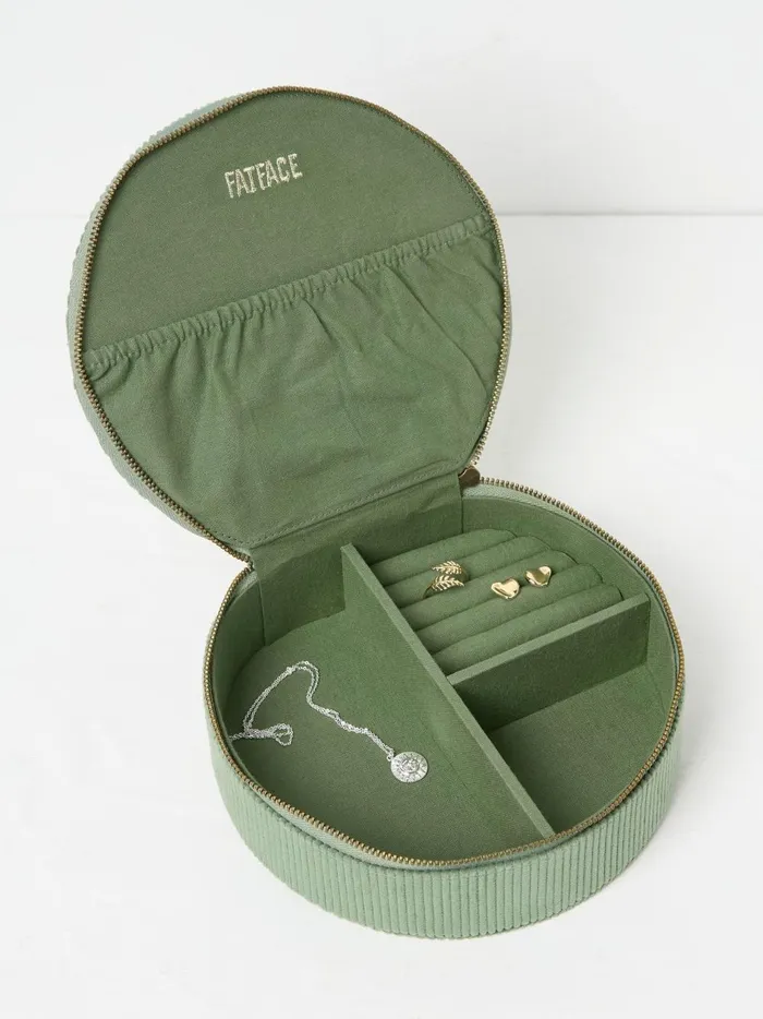 Women Jewellery Fat Face Green Large Bee Embroidered Jewellery Box
