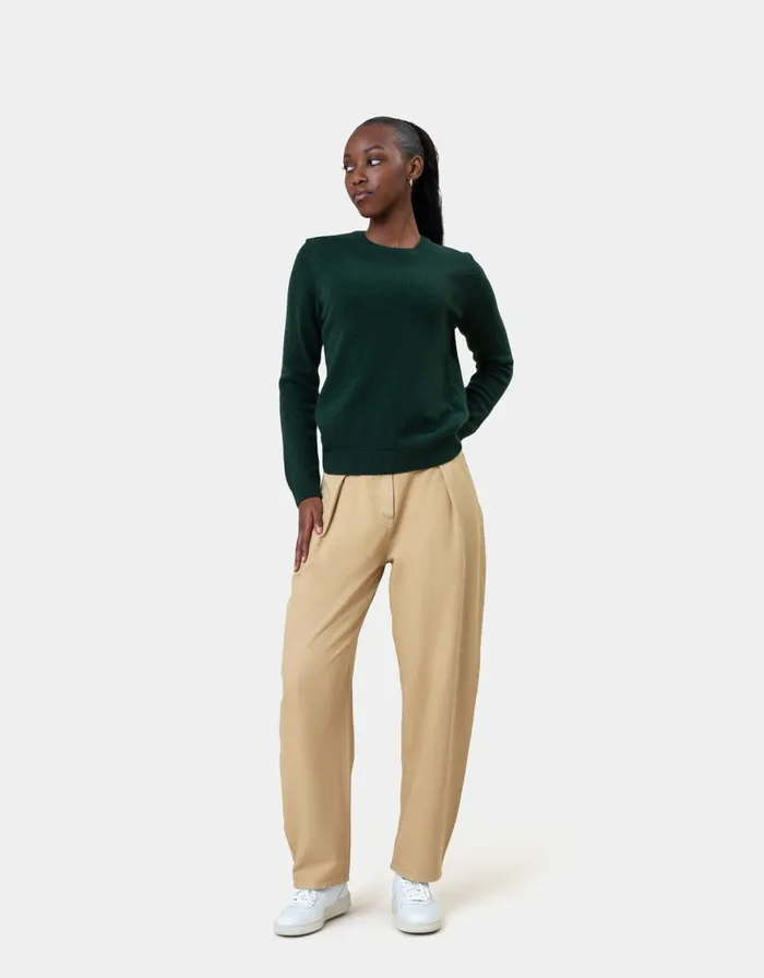 Women Knit Sweaters Colorful Standard Women Classic Merino Wool Crew Ocean Green