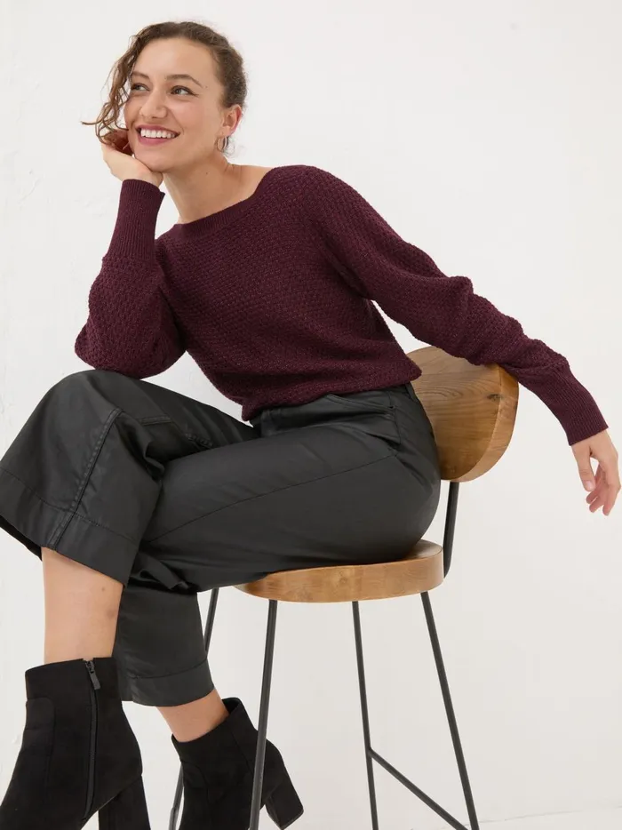 Women Knitwear Fat Face Red Lara Sparkle Jumper