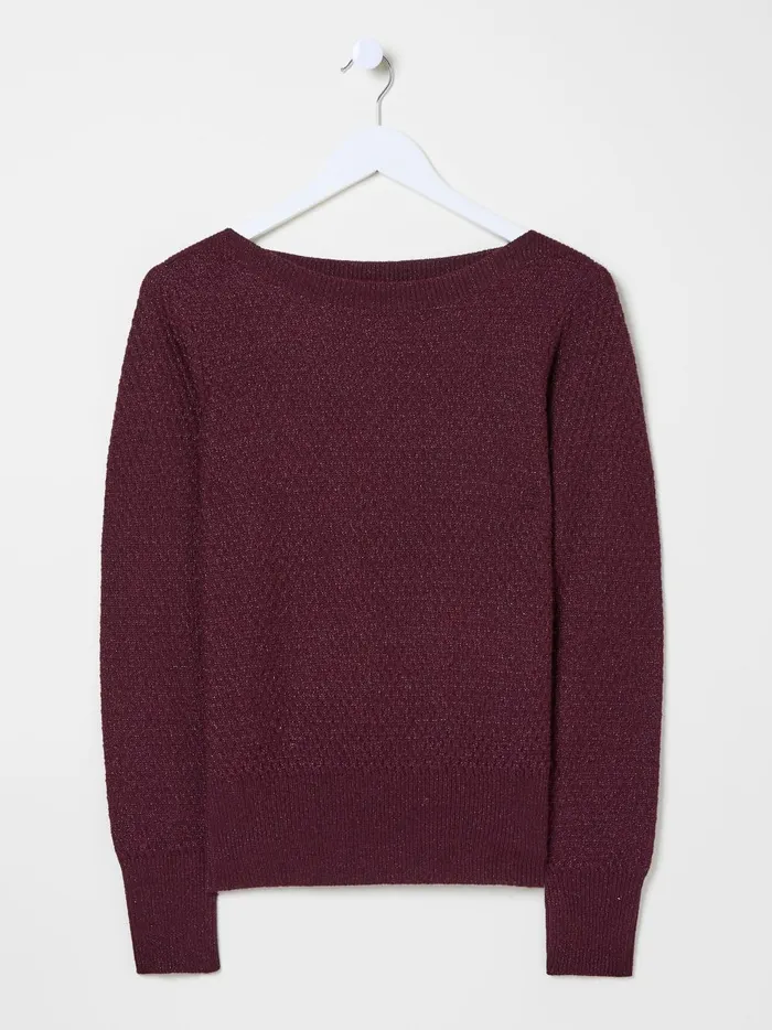 Women Knitwear Fat Face Red Lara Sparkle Jumper