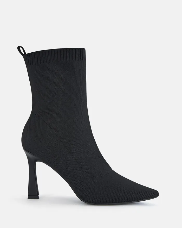 Women KROC BLACK KNIT Ankle Boots Ankle Boots NOVO Shoes