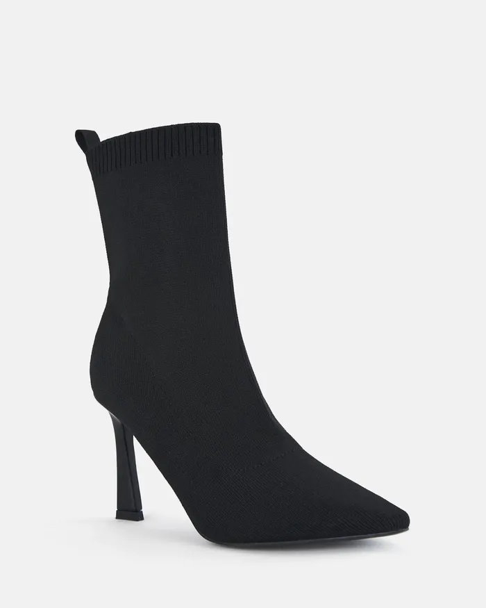 Women KROC BLACK KNIT Ankle Boots Ankle Boots NOVO Shoes
