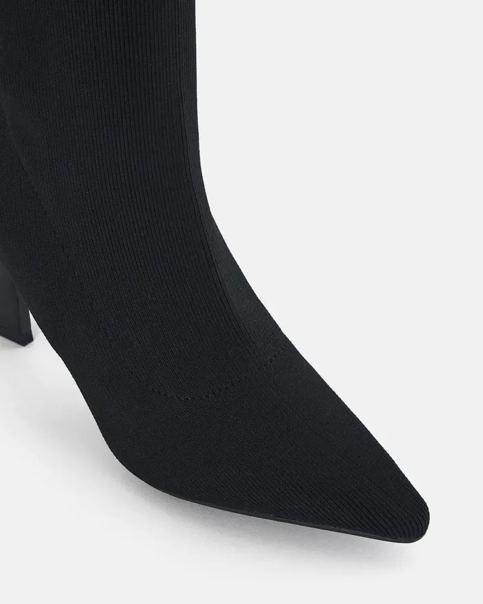 Women KROC BLACK KNIT Ankle Boots Ankle Boots NOVO Shoes